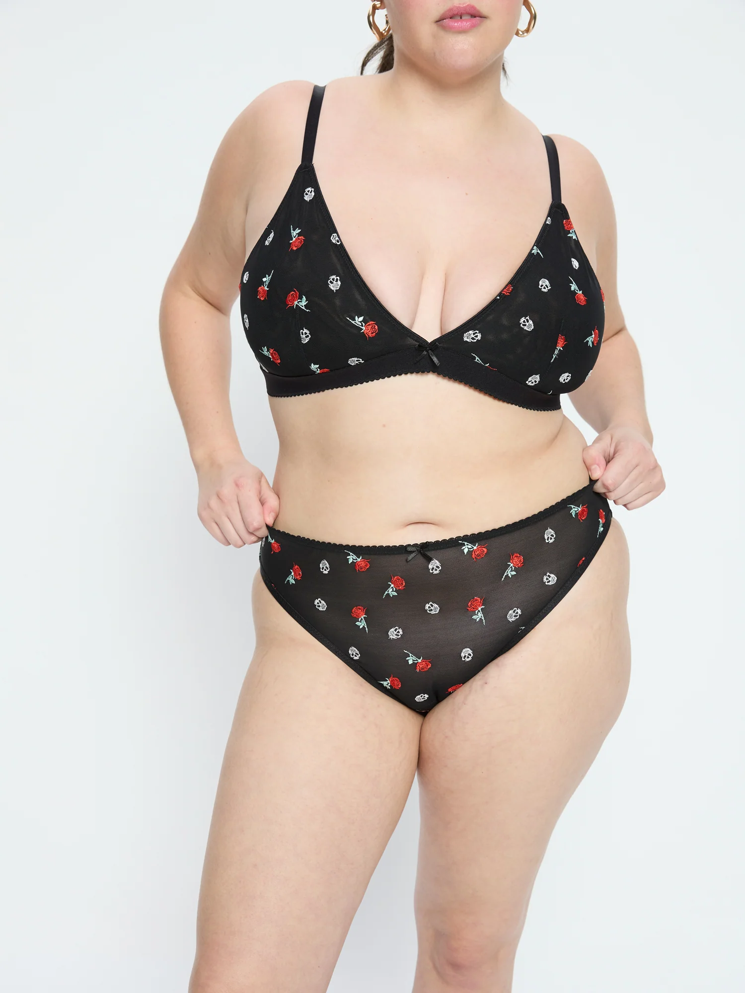 Intimates V Day Cheeky Brief Moisture Wicking Black Rose - Image 2