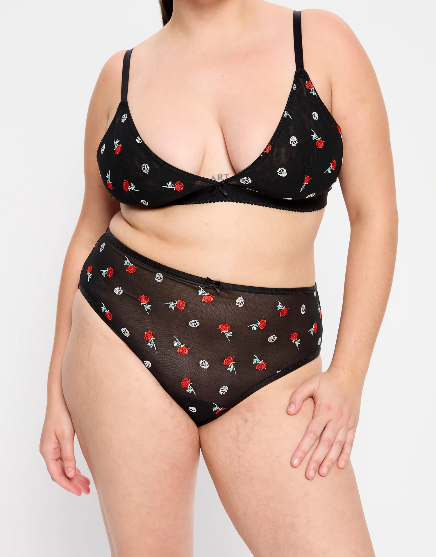 Intimates V Day Hi Waist Brief Moderate Black Rose - Image 2