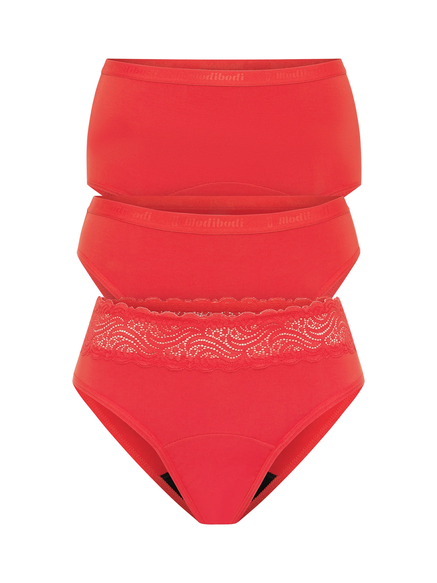 Modibodi Holiday Gifting 3 Pack Fiesta Red