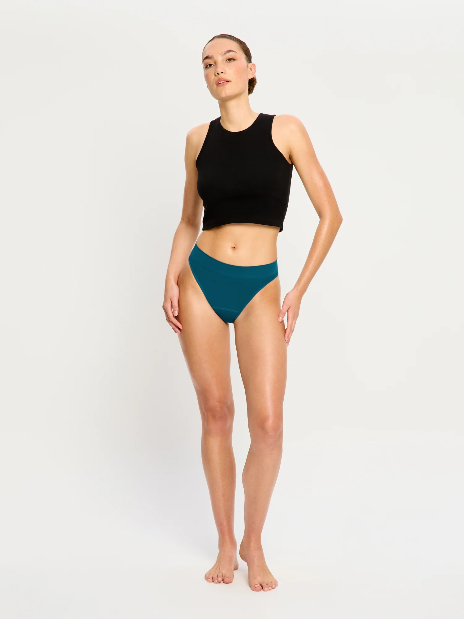 Modicomfort Seamless Hi Waist Cheeky Moderate Teale Blue - Image 3