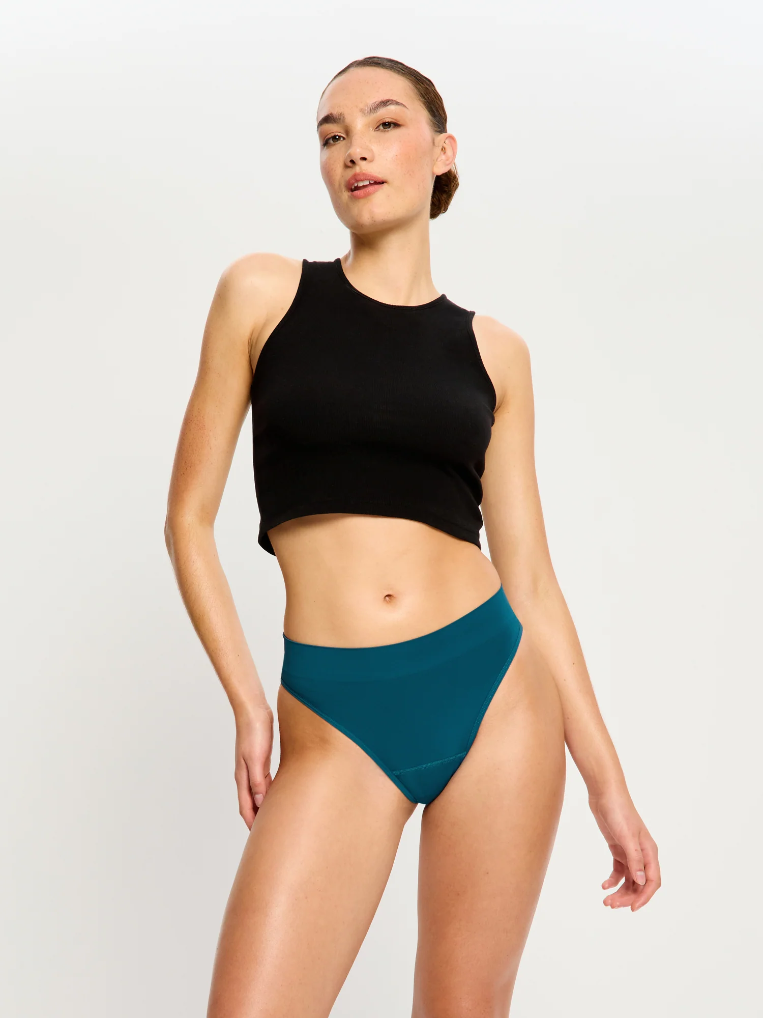 Modicomfort Seamless Hi Waist Cheeky Moderate Teale Blue - Image 7