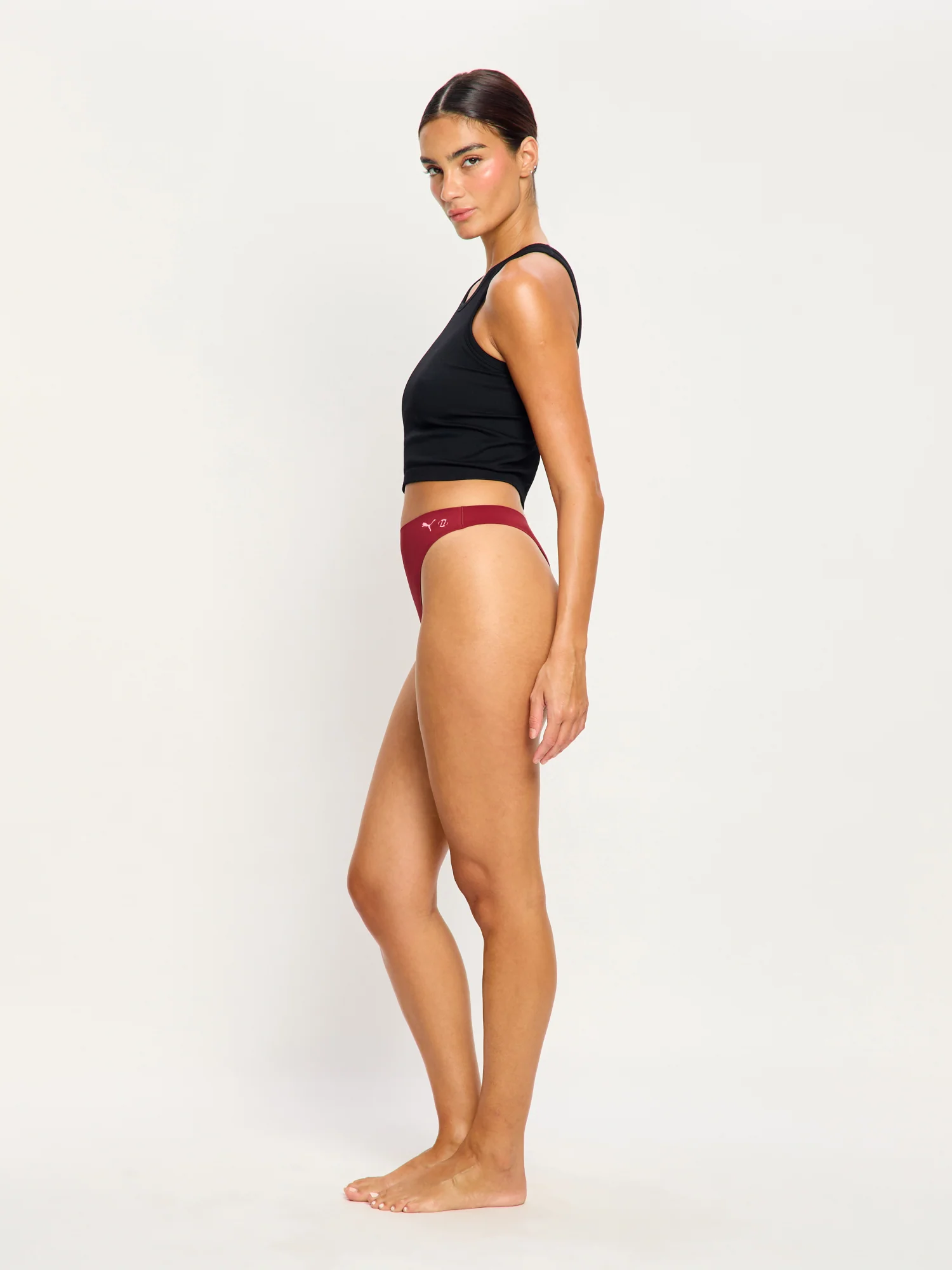 Puma X Modibodi Seamfree Active Hi Waist Thong Light Caramelised Red 3 Pack - Image 8