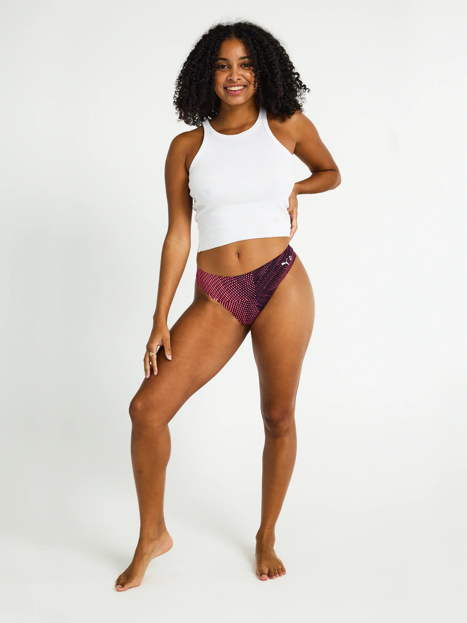 Puma X Modibodi Seamfree Active Printed Thong Light Flame Haze Pink