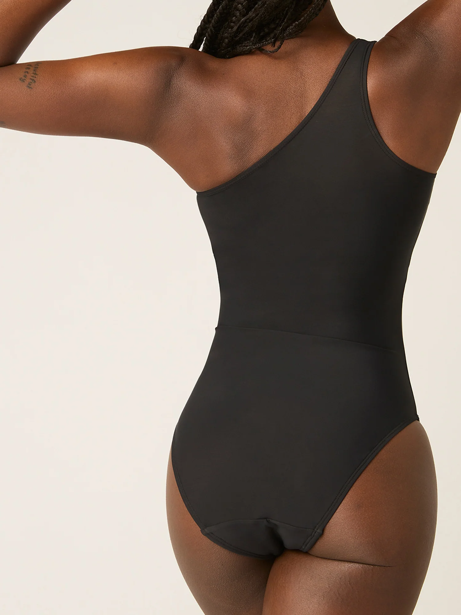 Swimwear One-Shoulder One-Piece Light Black - Image 2