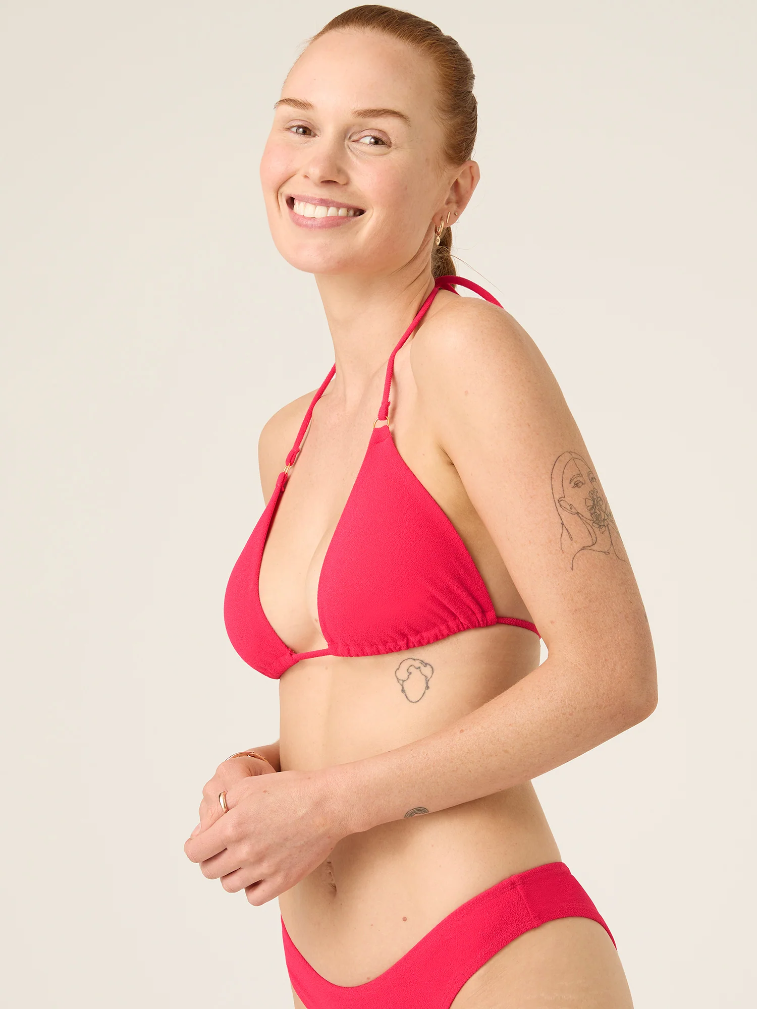 Swimwear Soft Stretch Triangle Top Glow Pink - Image 2