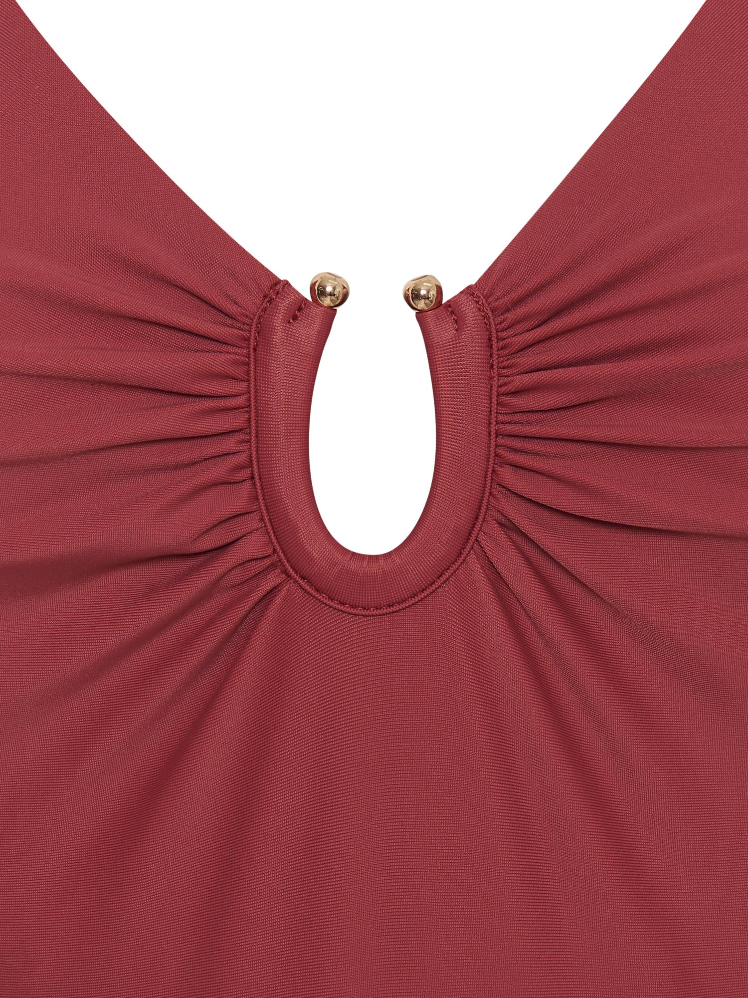 Swimwear V Neck One Piece Super Sahara Red - Image 5