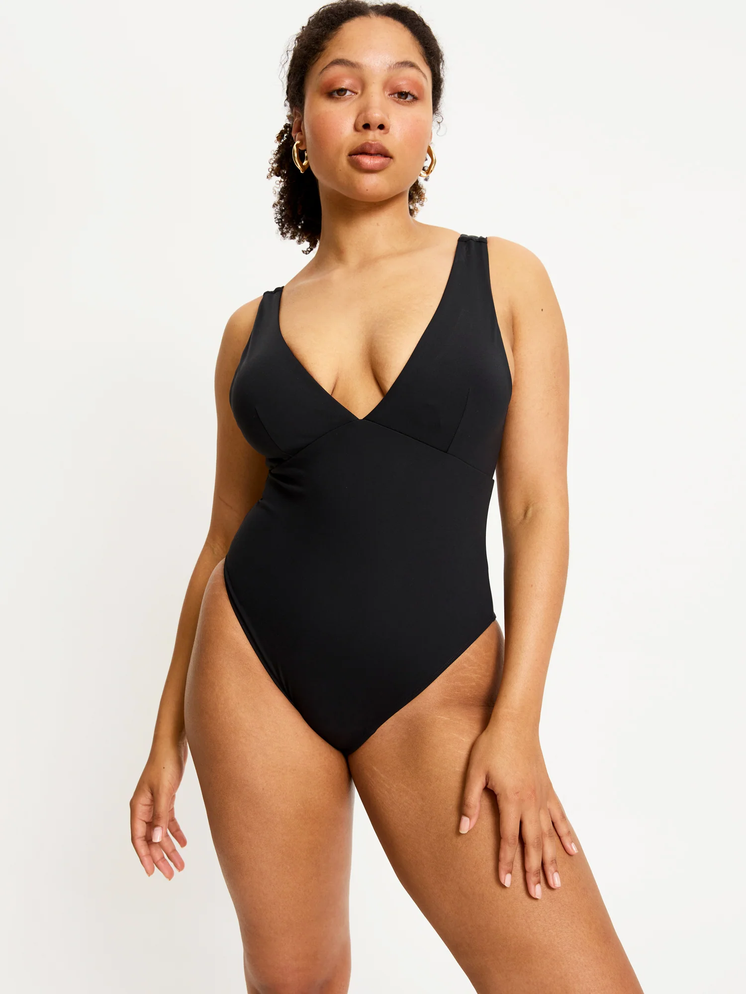 Swimwear V Plunge One Piece Super Black - Image 2