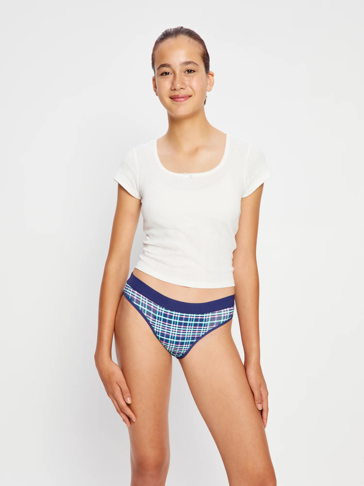 Teen Hipster Bikini Super Midnight Purple Check - Image 3