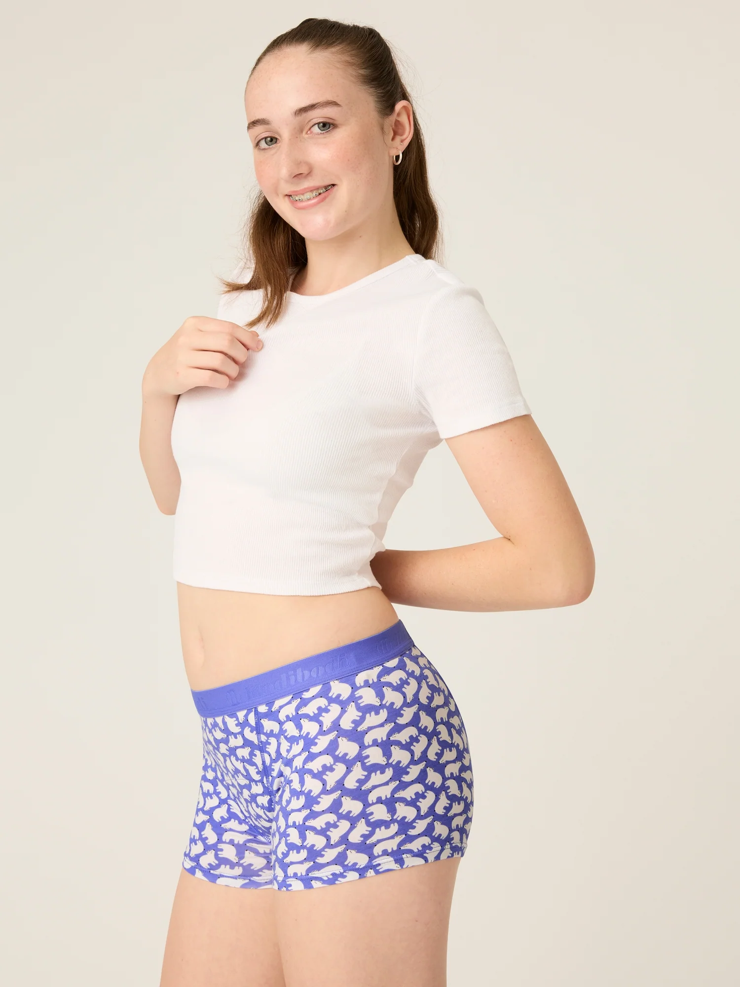 Teen Hipster Boyshort Moderate Polar Bear Blue - Image 5