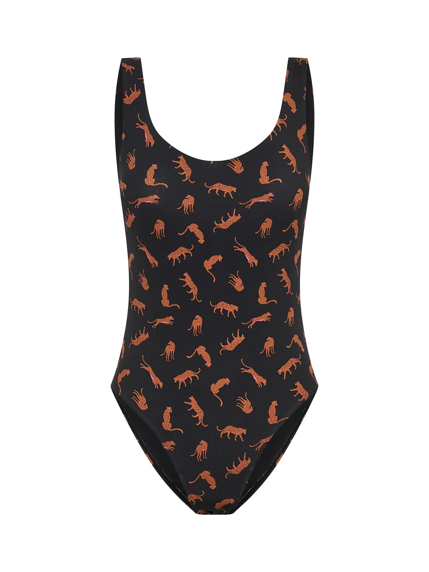Teen Swimwear One Piece Super Cheetah Chase Black - Image 5